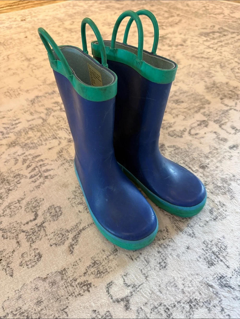 Target Kids Blue and Teal Waterproof Pull-On Rain Boots